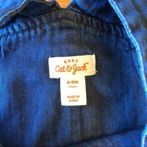 Cat & Jack Chambray Jumper with Custom Daisies - Picture 2 of 4